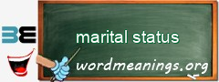 WordMeaning blackboard for marital status